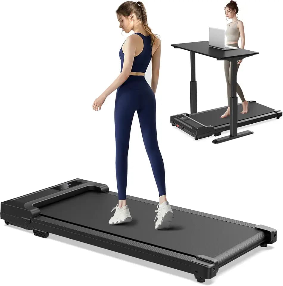 Walking Pad Treadmill for Home - Under Desk Treadmills Mini Portable Walking Running Machine Slim Compact Small Lightweight Motorized Electric Treadmill with Adjustable Speed Remote