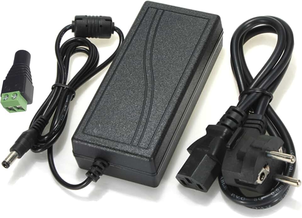 Energiesparender Transformator DC Netzteil für LED-Streifen, Stromversorgung 220 V (12 V, 5 A, 60 W), Schwarz