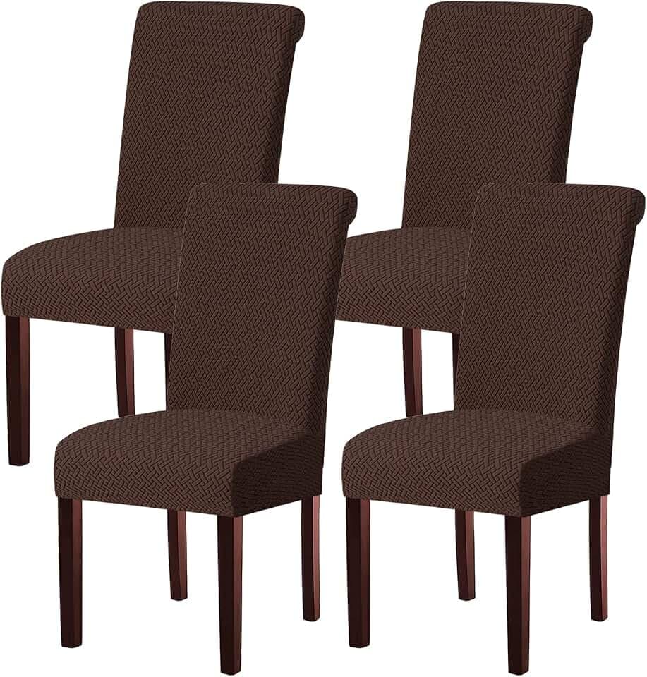 Stretch-Stuhlhussen für Schwingstühle, Kaffeebraun, 4er-Set