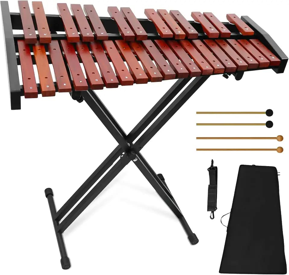 Marimba Xylophone 32 Key,Height-Adjustable Stand, and Durable Carrying Case