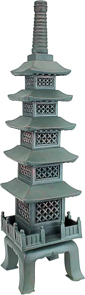 Design Toscano Asiatische Pagodenstatue nach dem Tempel von Nara , Maße: 16,5 x 16,5 x 71 cm