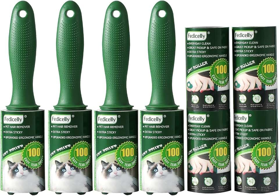 Fedicelly Lint Rollers Pet Hair Extra Sticky Clothes,Cat Dog Hair Remover Laundry Furniture Carpet,Total 800 Sheets Lint Remover Brush for Couch