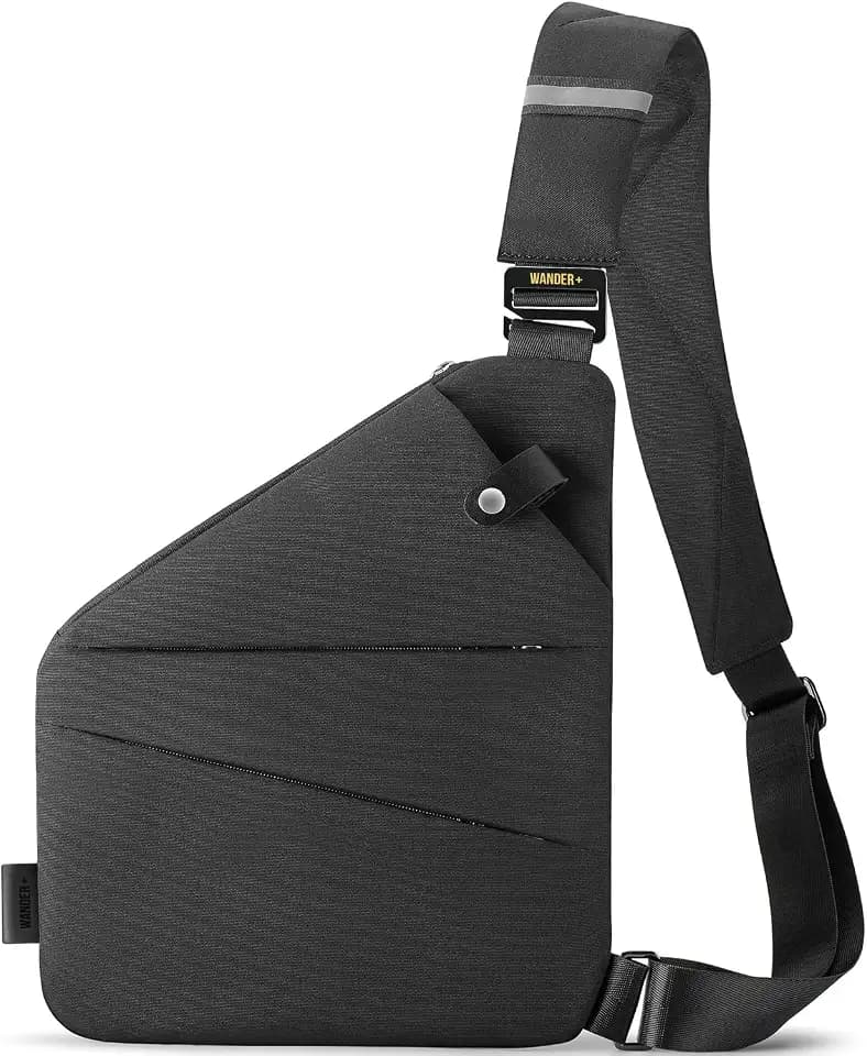 WANDER+® Anti Theft Crossbody Travel Bag for Women Men, Multi-Pocket Crossbody Bag, Slim Sling Bag