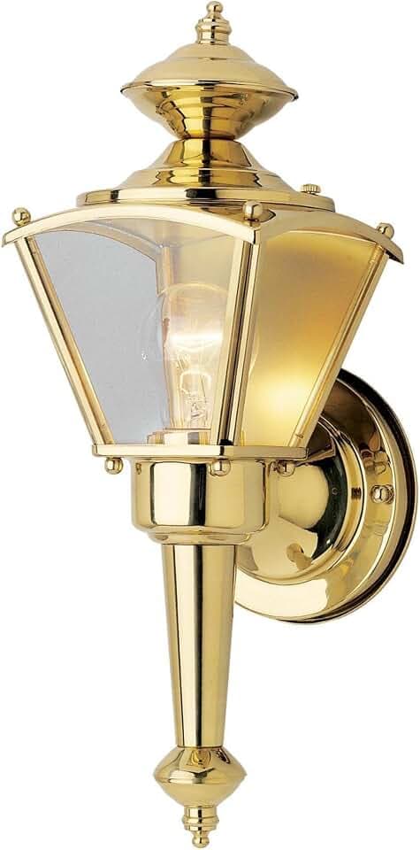 Westinghouse 6696400 One-Light Wall Lantern,Polished Brass