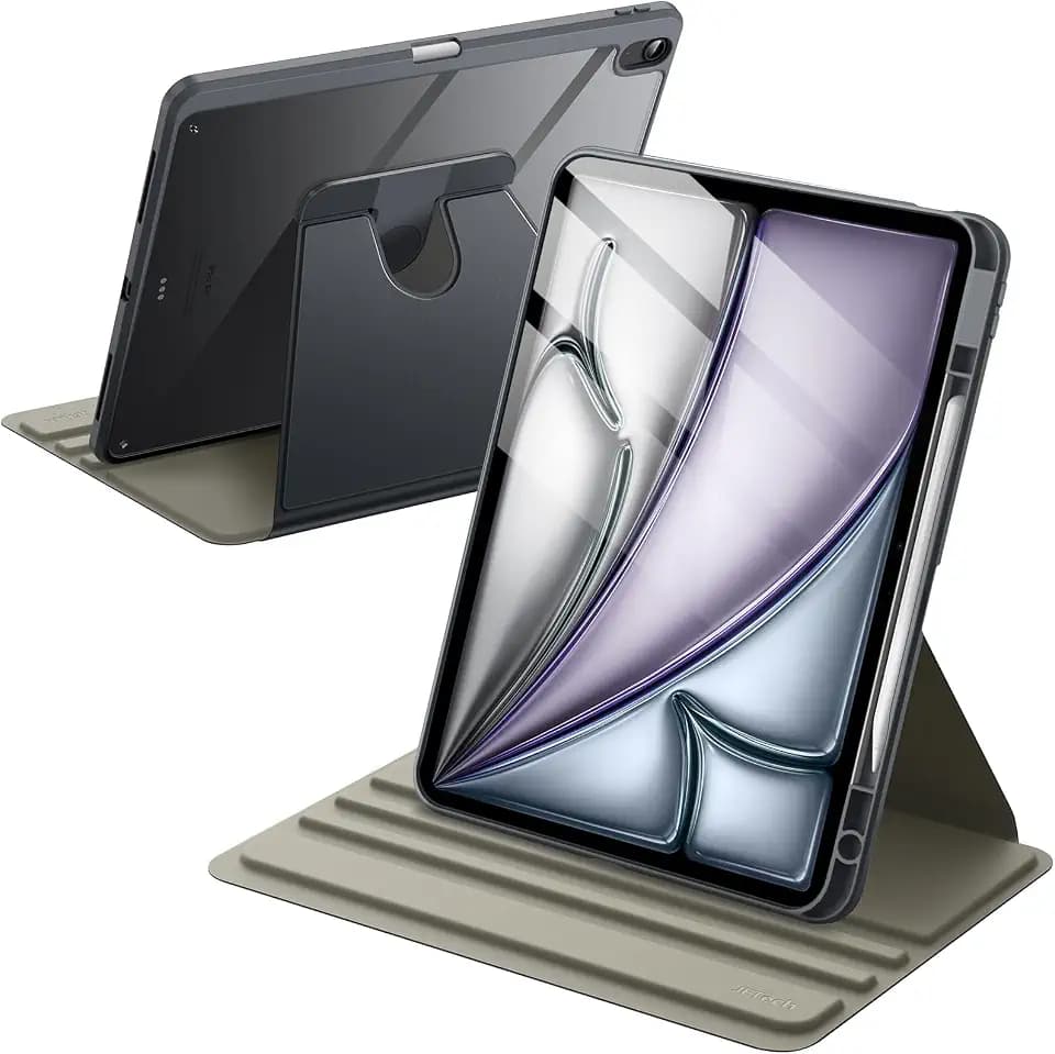 JETech 360° Rotating Case for iPad Air 13" M4/M3/M2, Space Gray
