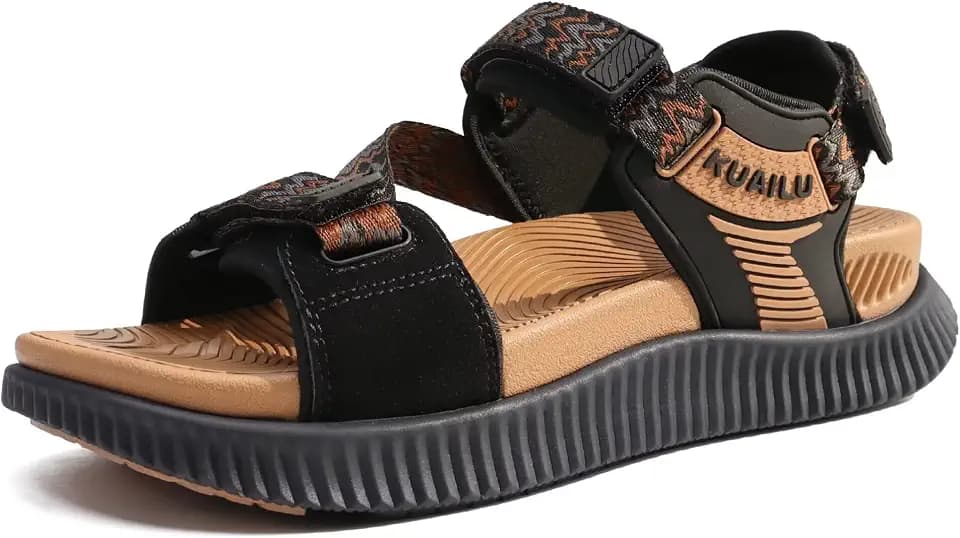 KuaiLu Womens Orthopedic Walking Sandals with Arch Support Recovery Cushion