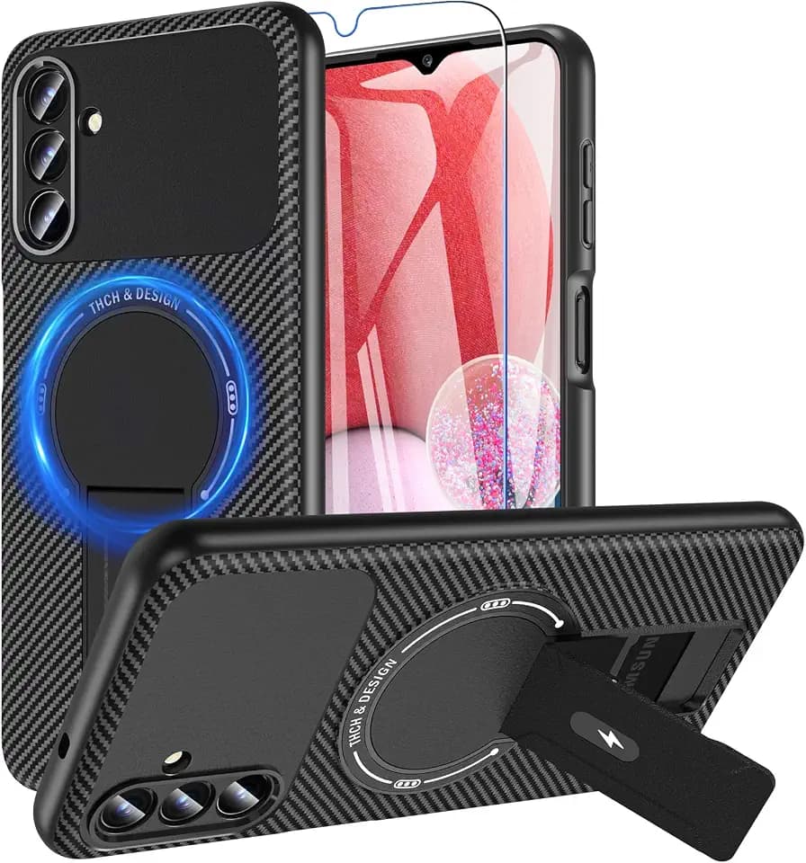 OWKEY Case for Samsung Galaxy A13 5G, Magnetic Stand Phone Case, Black