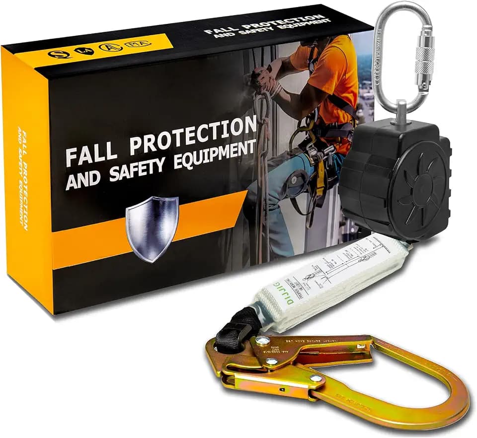 11FT Fall Protection Retractable Lanyard -Heavy Duty SRL Fall Arrest System