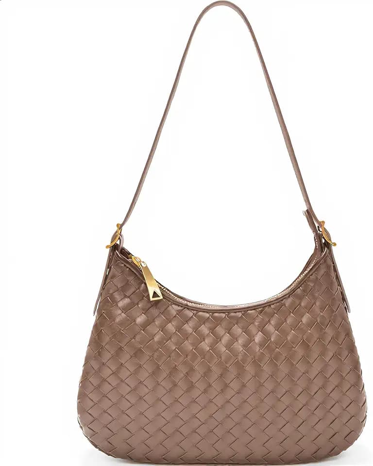 Shoulder Handbags for Women Crossbody Woven Leather Tote Shoulder Bag Purse Hobo Lightweight With Zipper Adjustable Strap