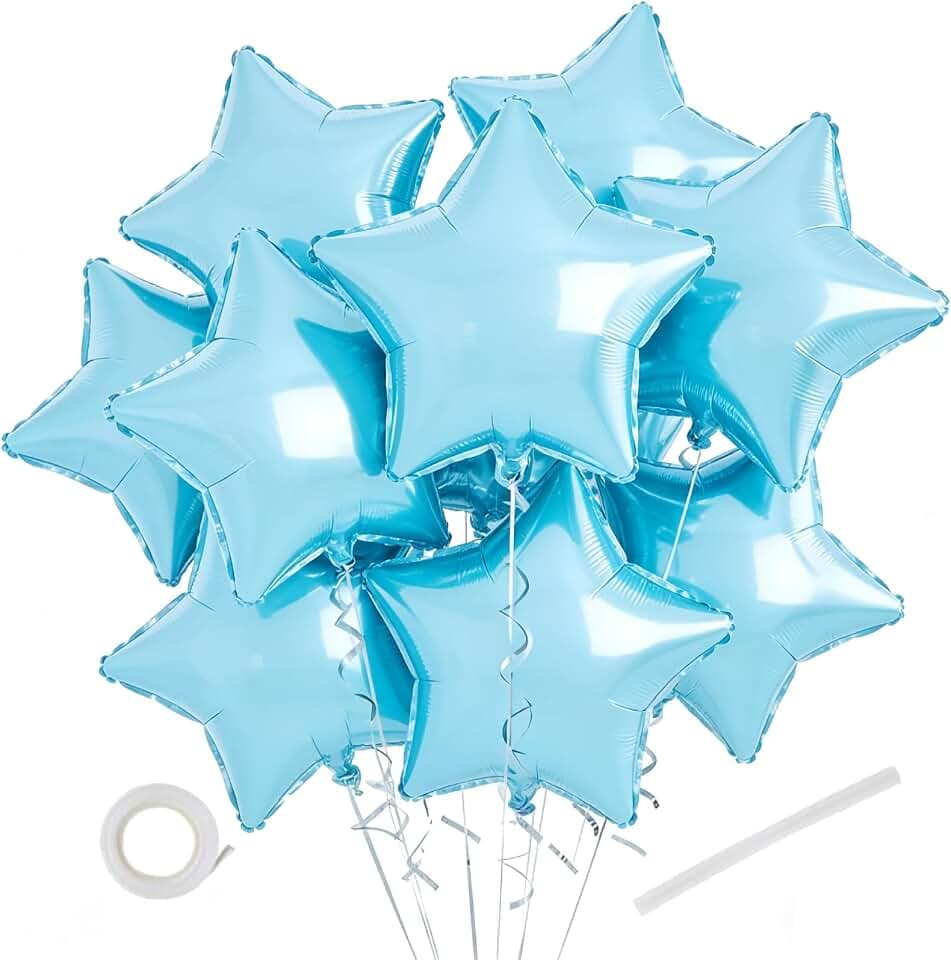 10 Pcs 18" Star-Shaped Foil Balloons,Shiny Party Decorations