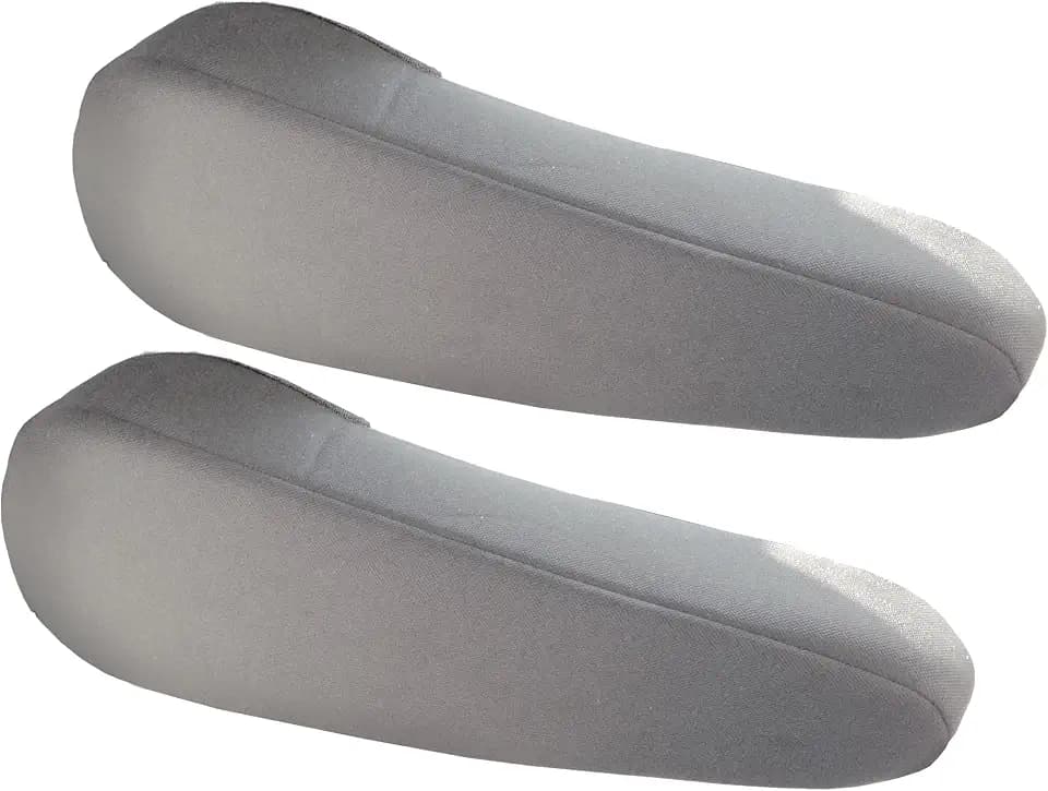 FH Group Flat Cloth Fabric Armrest Cover Semi-Universal Fit, One Pair Gray