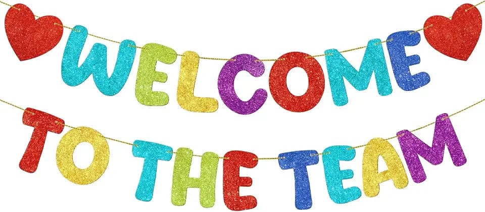 Fulmoon Prestrung Welcome to The Team Banner with Heart Sign