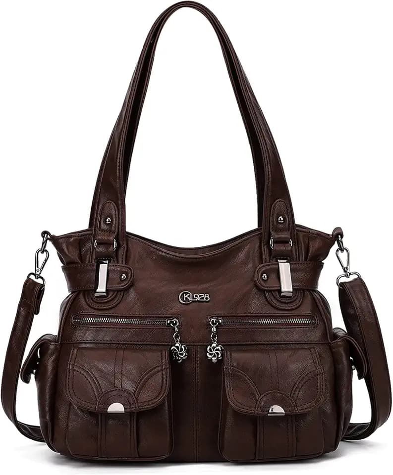 KL928 Women's Shoulder Purse Large Hobo Tote PU Leather Multi-Pocket Bag