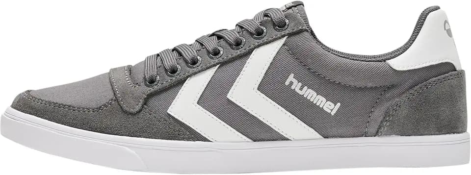 hummel Slimmer Stadil Low Sneaker Damen & Herren - Unisex Schuhe Erwachsene - Freizeitschuhe aus Canvas und Leder - Slim & Low-Cut Design - Normale Schuhweite