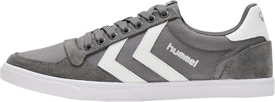 hummel Unisex Slimmer Stadil Low Sneaker, White/Grey, Size 42