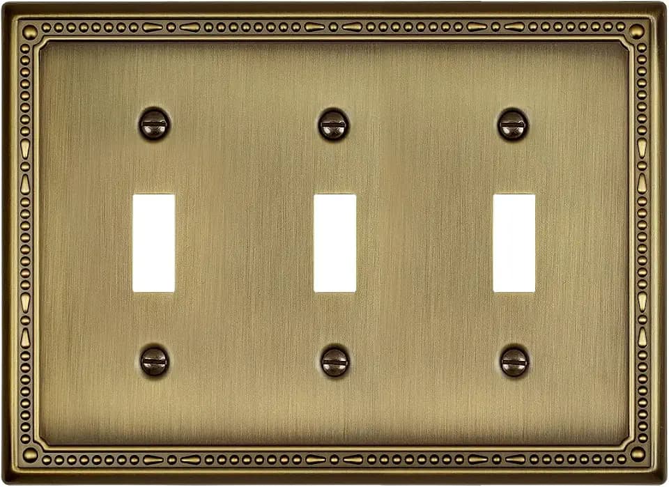 Switch Plates Outlet Covers, 1-Pack Antique Brass Metal Wall Plate
