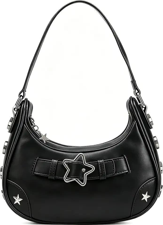 Star Houndstooth Designer Handbags Shoulder Bags for Women Crescent Crossbody Hobo Bag Y2K Underarm Purse