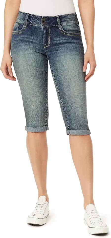 WallFlower Luscious Curvy Jean Capris for Women, Sizes 0-24