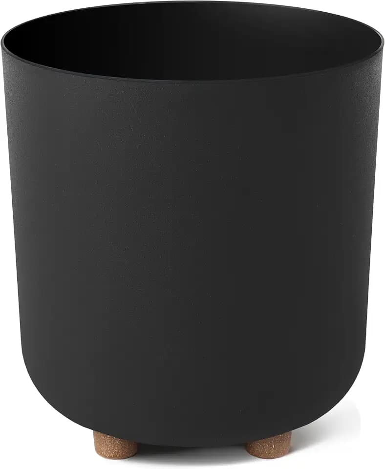 LAMELA Kunststoff Blumentopf rund mit Füßen, Ø 24 cm, 10 L - Schwarz