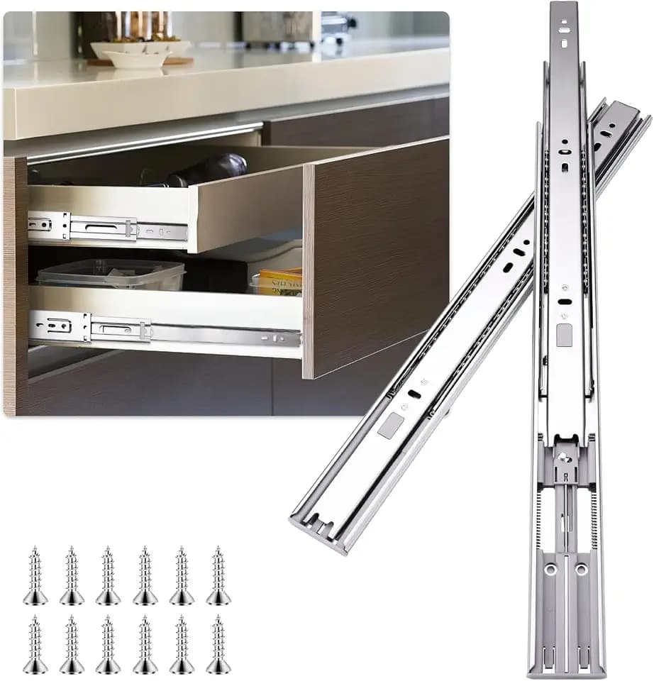 12 inch Drawer Slides 4 Pairs (8pcs) Soft Self Close Full Extension Ball Bearing Drawer Rails Side Mount Metal Dresser Runners for File Cabinet Trash Can Kitchen Wardrobe Glides 12" 100 LB Capacity