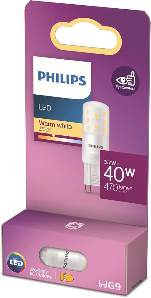 Philips LED Standard Brenner, Ersatz für 40W Halogen, G9 Sockel, warmweißes Licht2700K