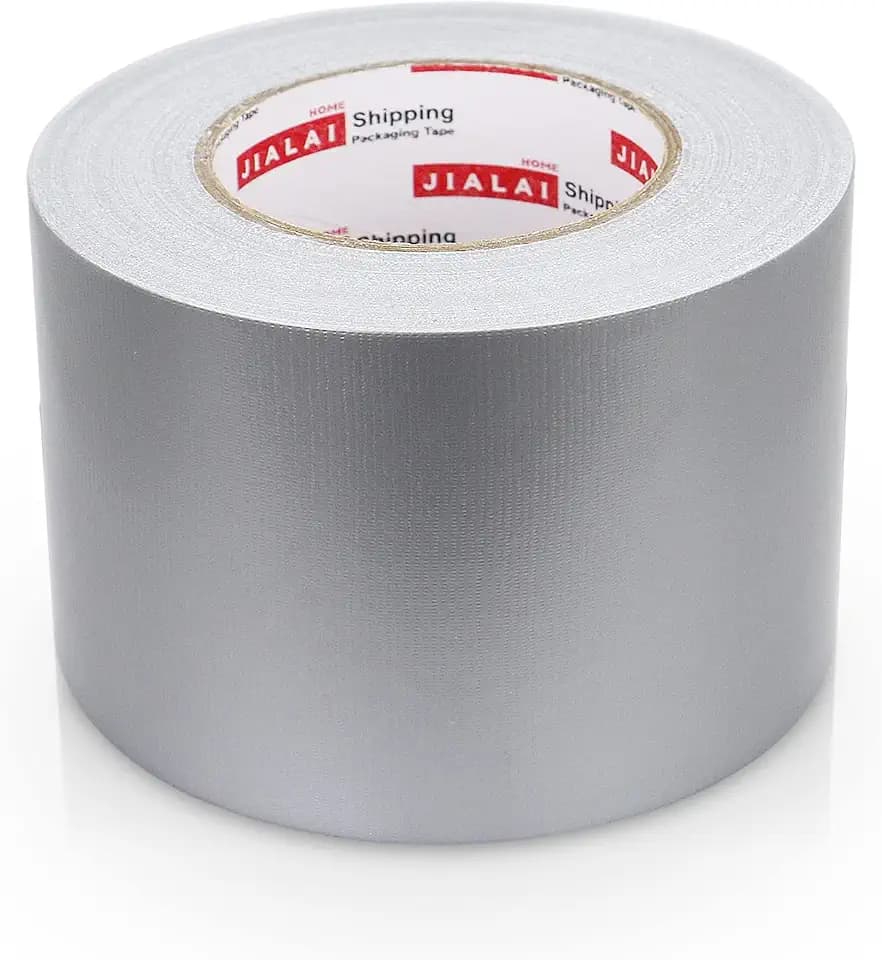 JIALAI HOME 4 Inch Silver Duct Tape, Industrial Grade 4 inches x 55 Yards (164 ft), 9 Mil Heavy-Duty, Waterproof, Strong, Flexible, No Residue, for Crafts & Home Improvement