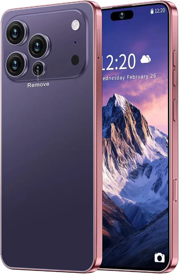 SZV 17 PM 12+512GB Smartphone Unlocked Cell Phone,6.99" HD Screen Android 15 Battery 7000mAh Unlocked Phone,Face ID/Fingerprint Button Unlock/Photos/Dual SIM/5G/GPS (Deep Purple)