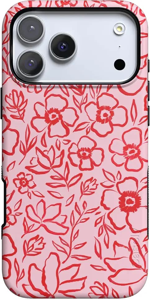 Casely iPhone 17 Pro Case | Blush Garden | Floral Doodle | Bold Protective Design | Compatible with MagSafe