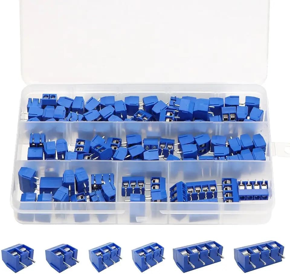 LeHang 100PCS Blau KF301-2P/3P PCB Mount Schraubklemmenblock 5mm Verbindungsstück Pitch
