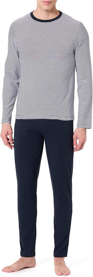 Le Slip Français Herren Pack Jeason Ml Mariniere Marine Pyjama-Set, blau, S