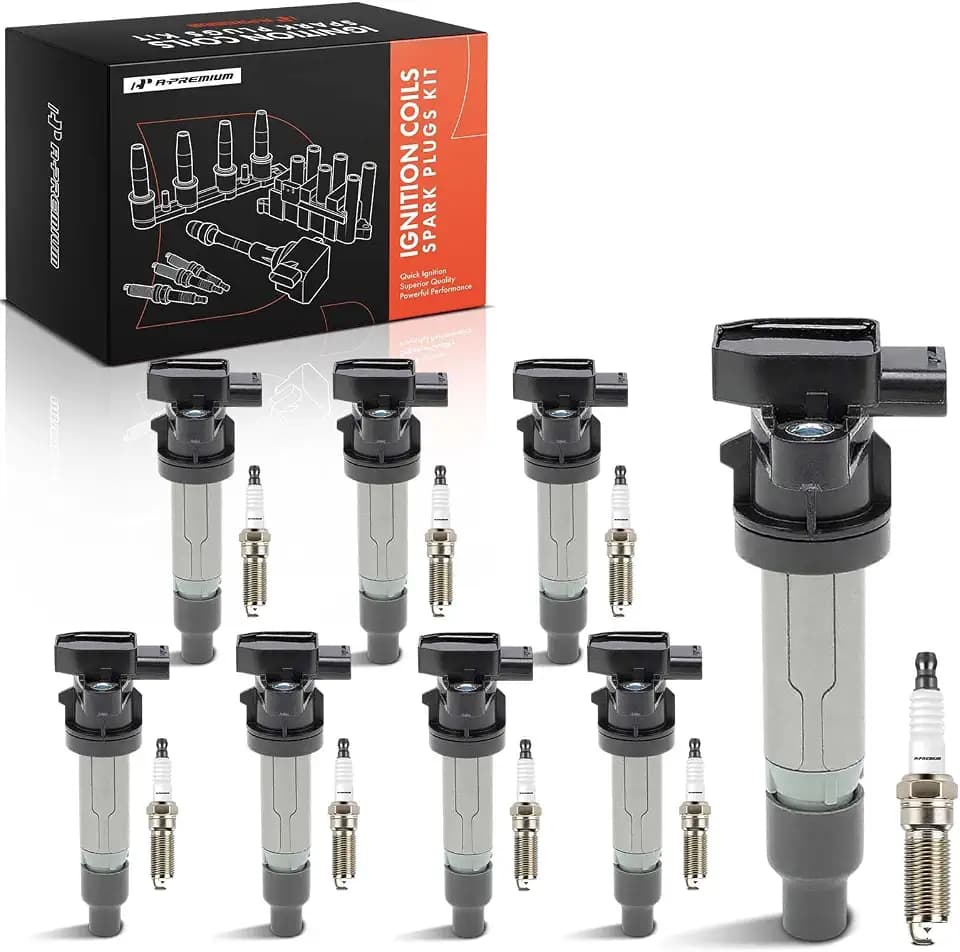 A-Premium Set of 8 Ignition Coil Pack and Iridium Spark Plugs