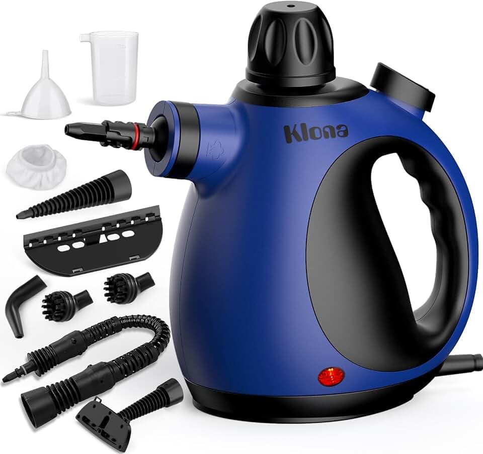 KLONA Handdampfreiniger, Dampfreiniger für Zuhause, Mehrzweck-Dampfreiniger mit 10 Zubehörteilen für Teppiche, Vorhänge, Sofas, Küche, Badezimmer und mehr