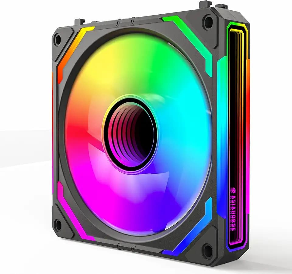 AsiaHorse COSMIQ 120mm PC RGB Fans Computer Case Fans, 5V 3-PIN Connector Daisy Chain PWM Cooling Fan with Controller for Cases CPU Liquid Cooler