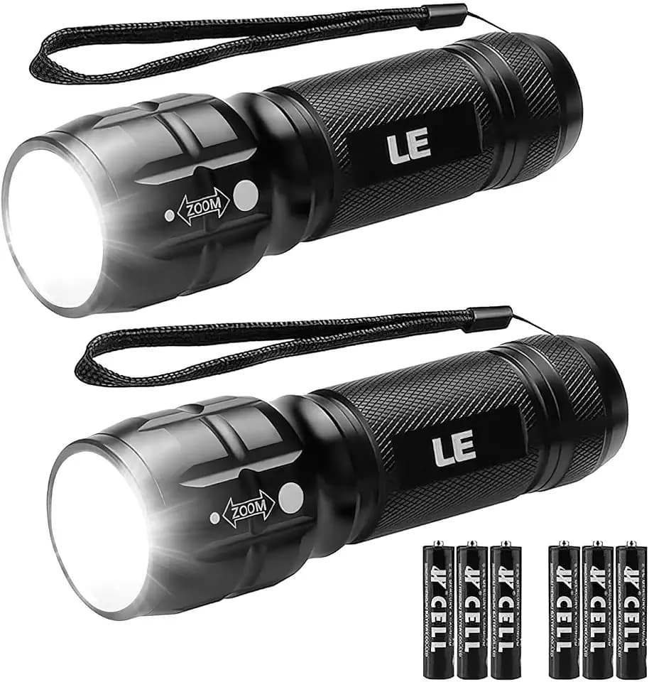 Lepro LED White Light Flashlight, High Lumens Waterproof Adjustable Focus