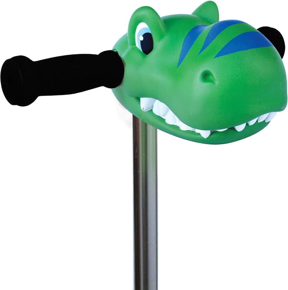 Scootaheadz Dinosaurier Roller Kopf: Scooter Kopf Zur Personalisierung Von Kinder Tretrollern - Ab 3 Jahren - Lenker Dino Kopf In Grün Und Blau - Micro Scooter Zubehör Für Roller Jungen