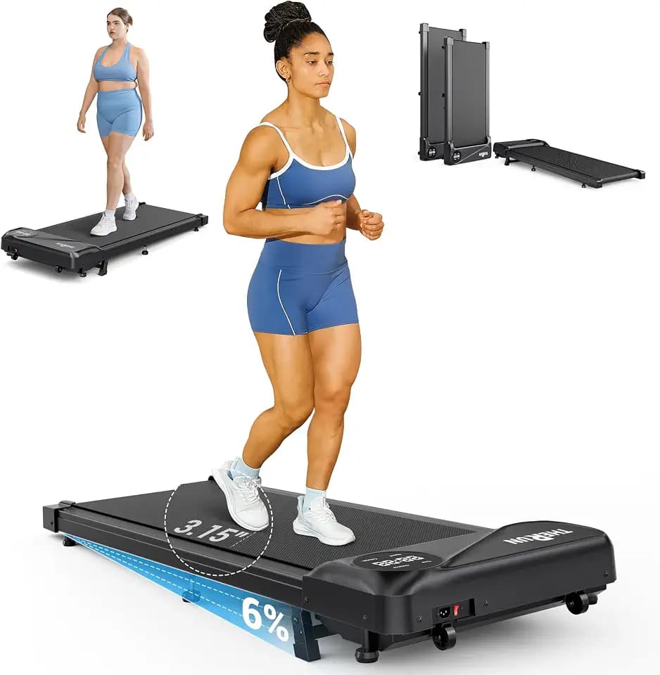 THERUN Walking Pad with 40" Longer Belt Under Desk Treadmill 300LBS Weight