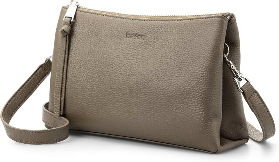 befen Genuine Leather Crossbody Bags for Women, Small RFID Leather Purses