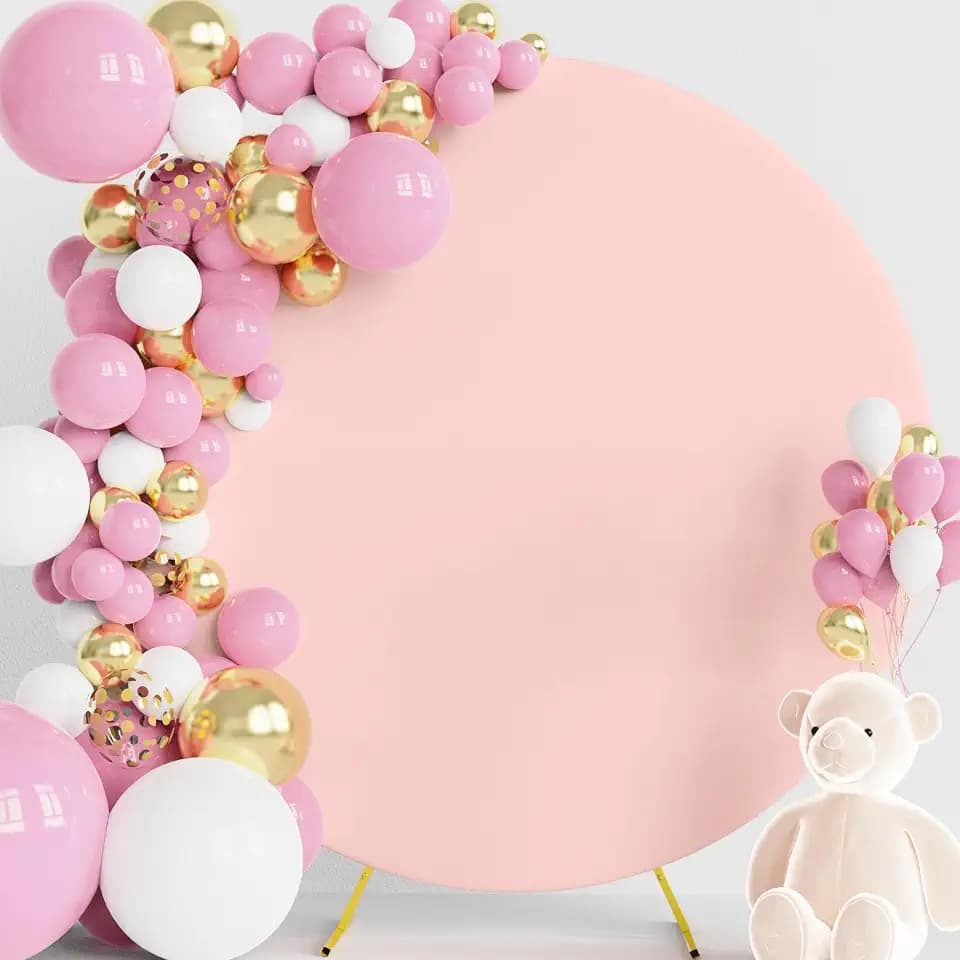 Wokceer 6.6FT Round Backdrop Cover Blushing Pink Round Arch Cover Backdrop