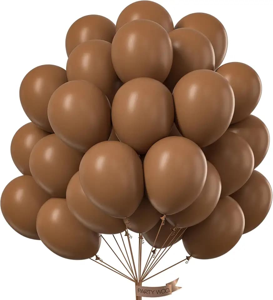 PartyWoo Brown Balloons 101pcs Boho Neutral Coffee Tan Fall Color 12 Inch
