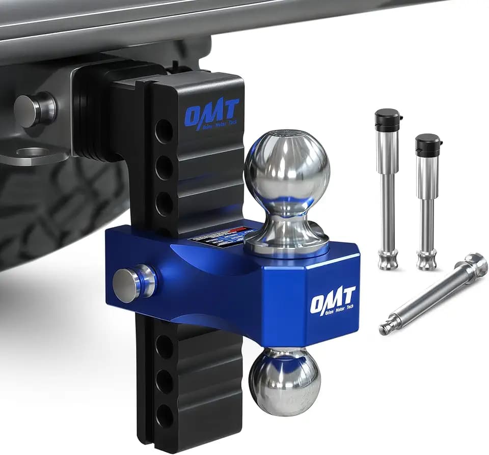 OMT Adjustable Trailer Hitch, 2.5 Inch Receiver, 18500 LBS Drop Hitch