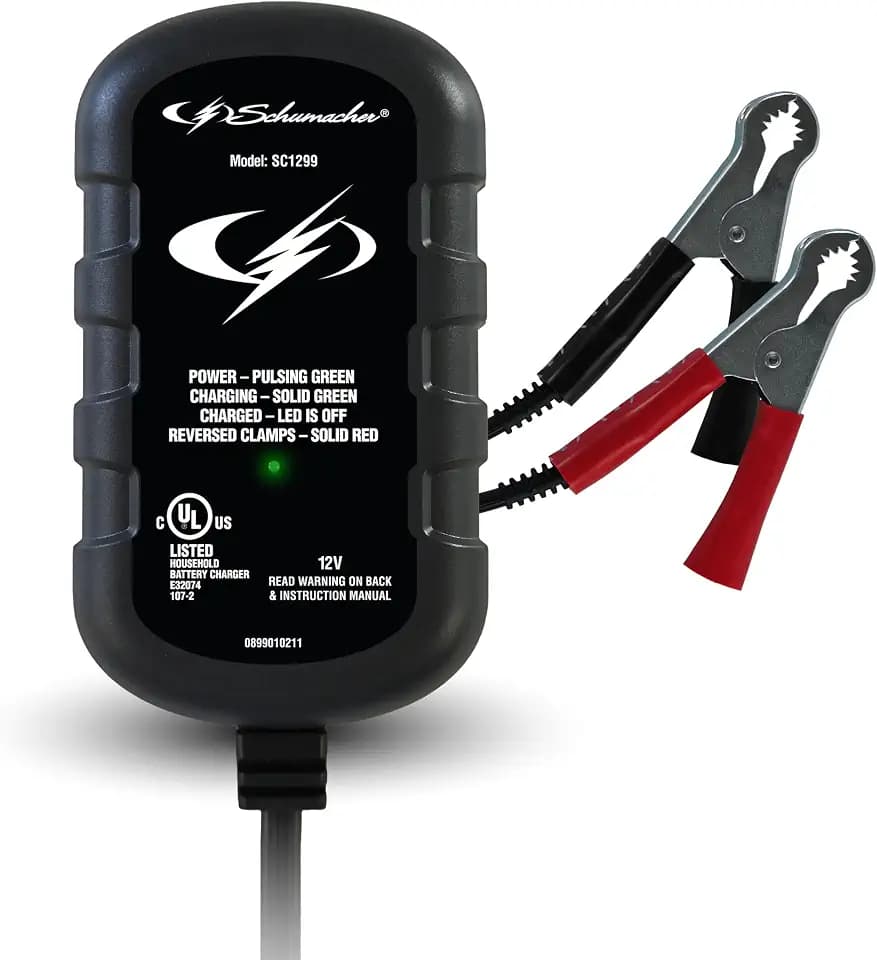 Schumacher Electric 0.8A Car Battery Charger & Maintainer, 12V – SC1299