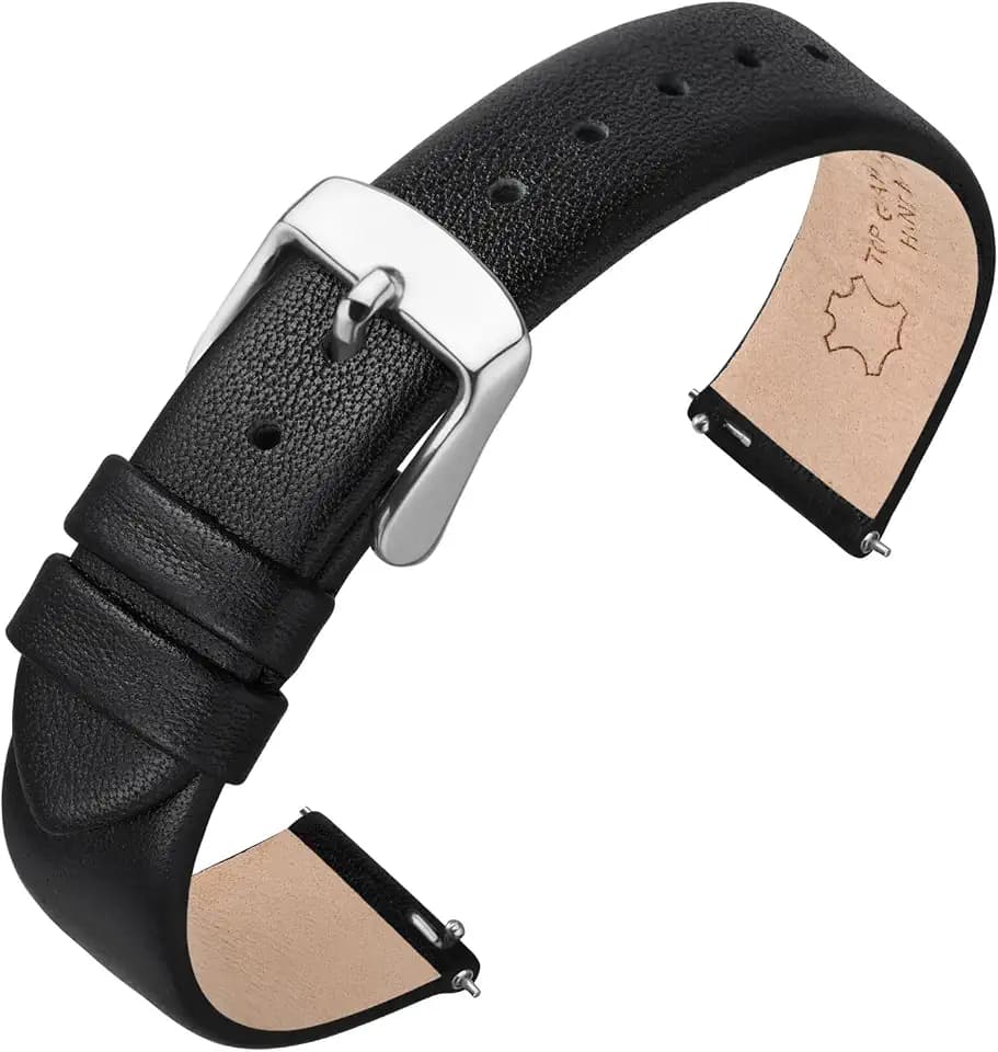 ANNEFIT Watch Bands for Men Women, Top Grain Leather Watch Strap with Quick Release, Band Width 12mm 13mm 14mm 16mm 18mm 20mm 22mm