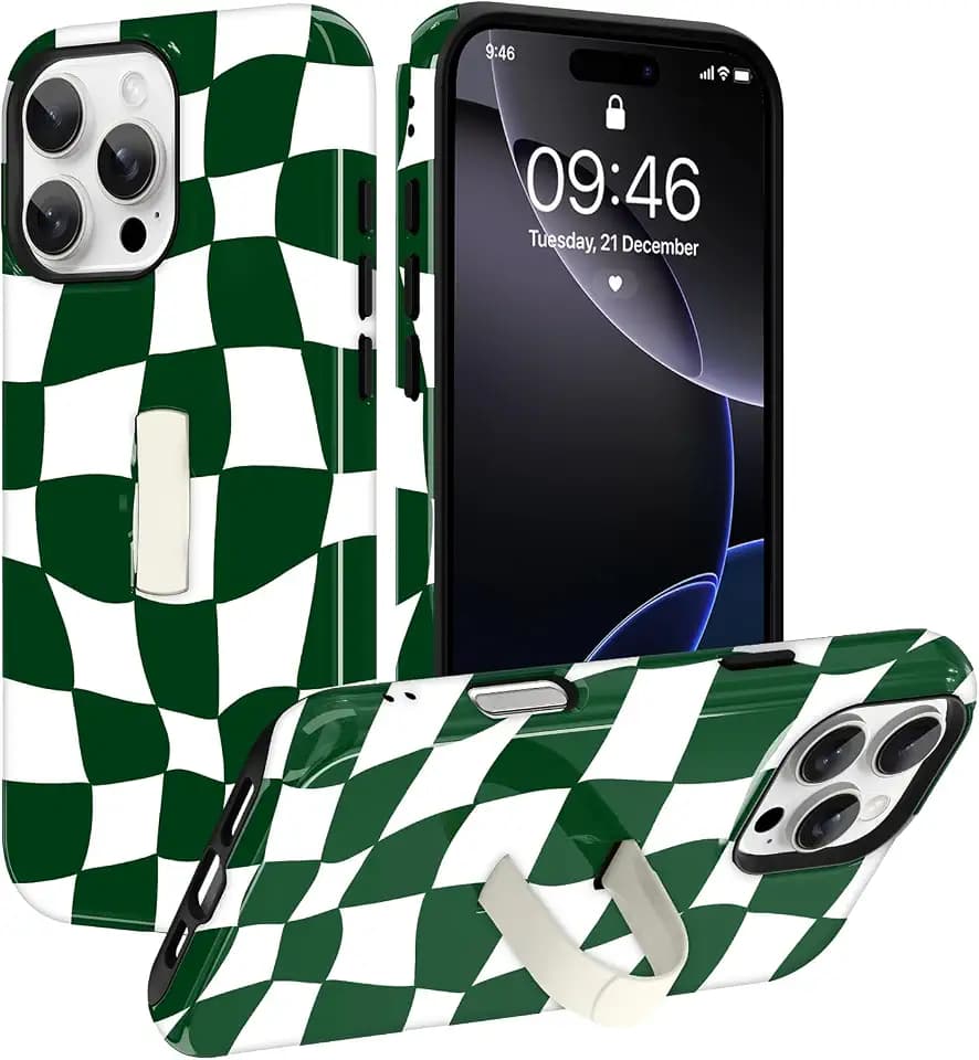 Compatible with iPhone 16 Pro Max Case, Checkerboard Design