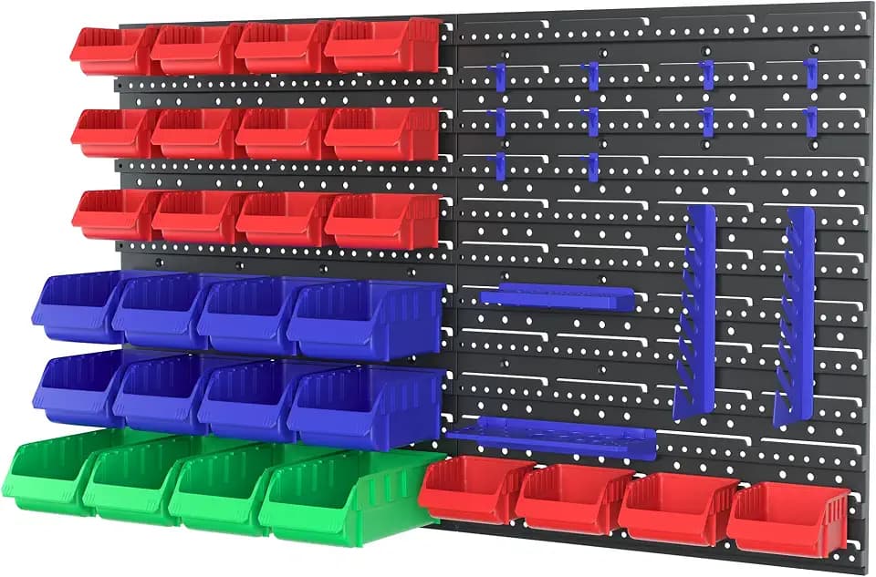 WORKPRO 44PCS Wall Mounted Storage Bins for Garage Storage