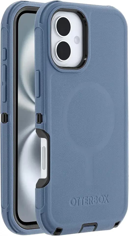 OtterBox iPhone 16 Plus (Only) Defender Series MagSafe Case - Stonewash (Blue & Black) - Case Only - Built-in Magnets - Screenless - Rugged & Durable - with Port Protection