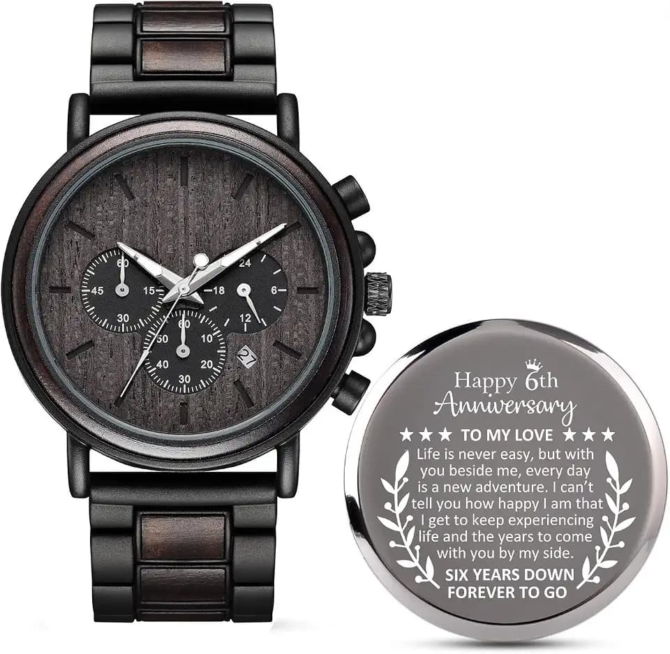 6 Years Anniversary for Men Gifts,6th Sixth Wedding Anniversary Keepsake for Husband,Iron Anniversary Marriage Presents for Him