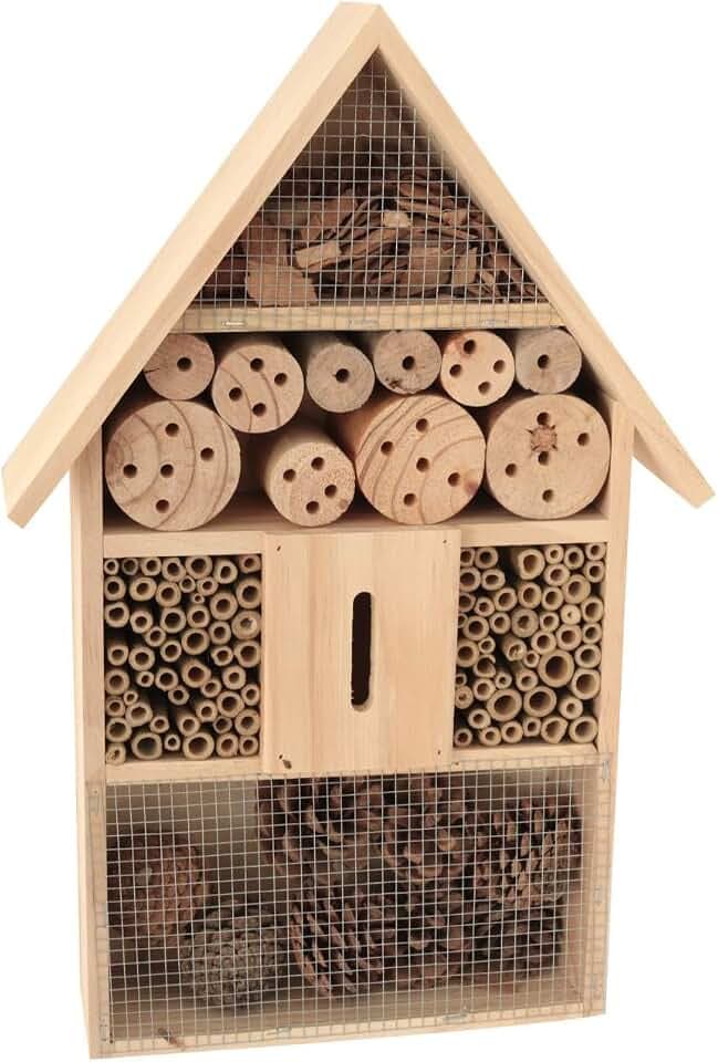 XXL 50 cm Insektenhotel Natur/Nistkasten Insektenhaus aus Holz für Bienen, Schmetterlinge, Käfer & andere Tiere