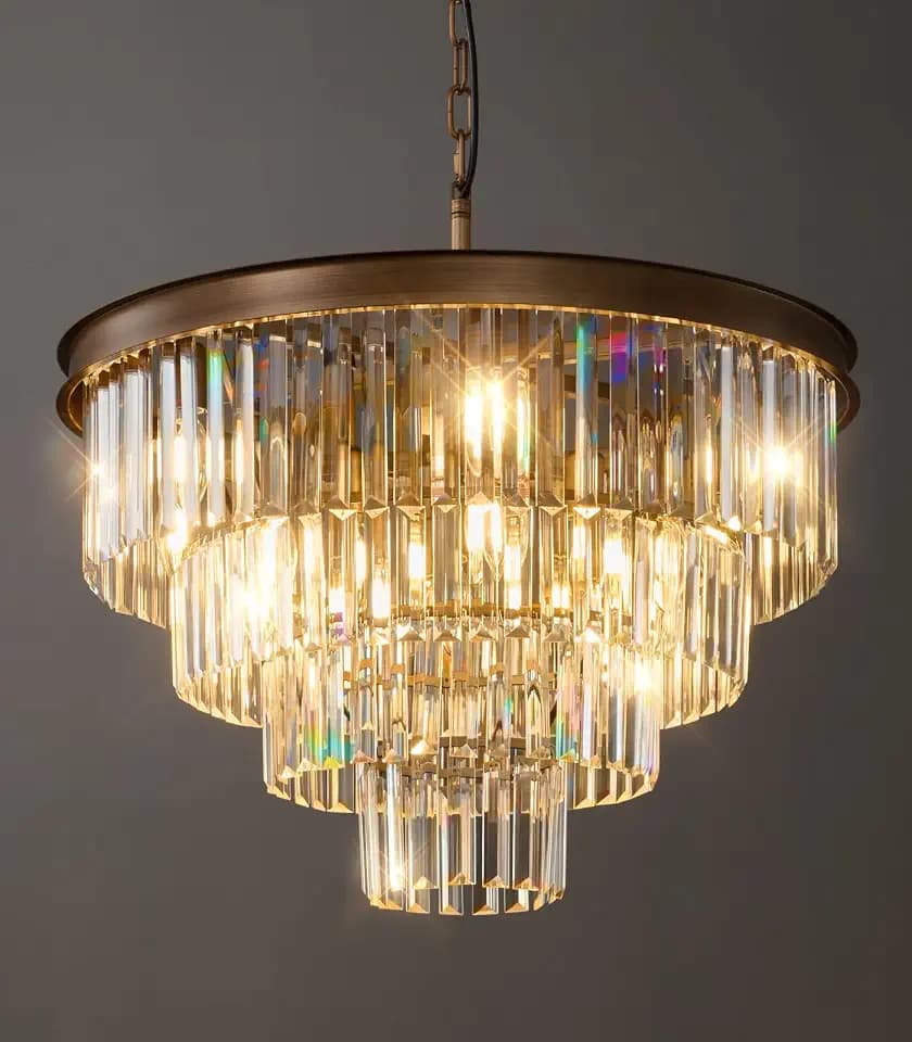 Vintage Crystal Chandeliers For Dining Room: 24 Inch Antique Copper Pendant