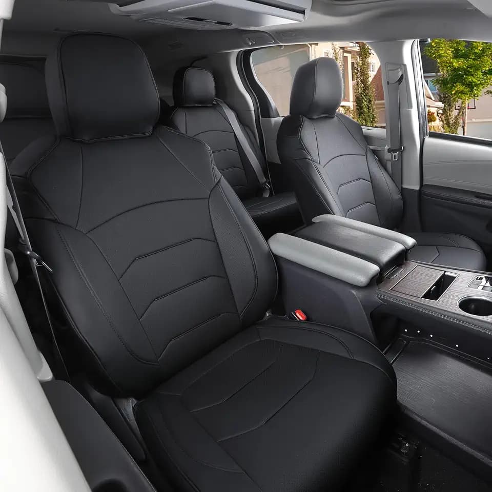 Seat Covers for 2021-2026 Toyota Sienna 8-Seat, Black