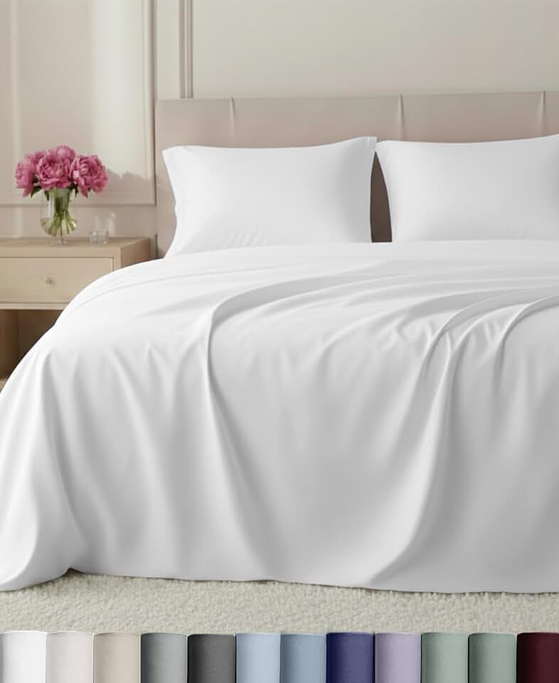 California Design Den 800 Thread Count California King Sheet Sets, White